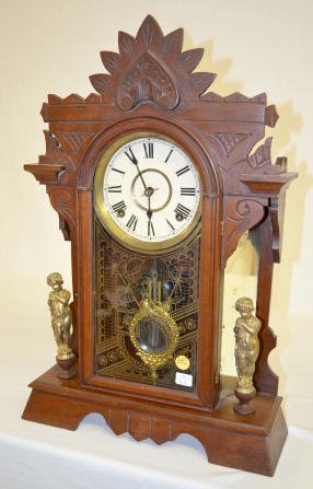 Kroeber Walnut Mirror Side Parlor Clock