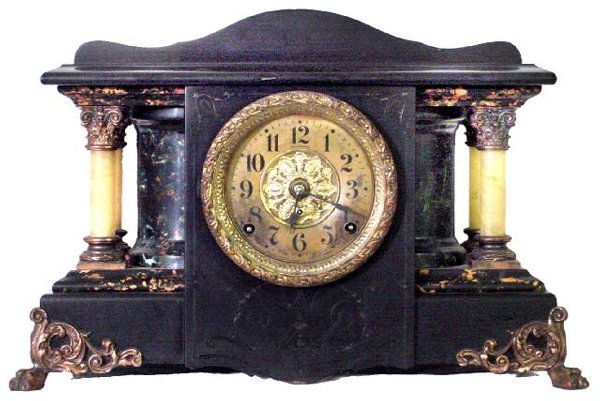 Adamantine Seth Thomas Wooden Black Mantel Clock