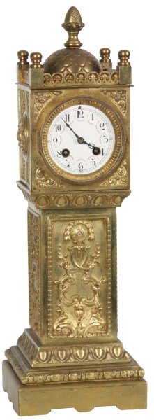 French Brass Tower Mantle Clock