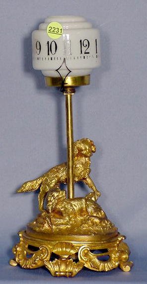 French Bronze Annular Dial Nightlight Clock