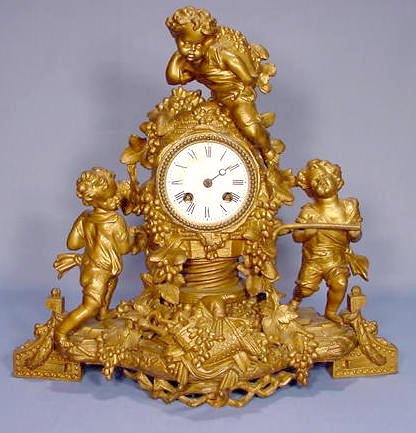 French Spelter Figural Clock
