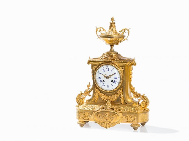 Japy Frres, Bronze Dor Clock, Louis XVI Style, 2nd H.