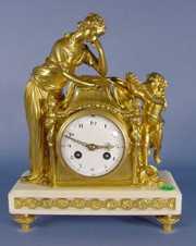 Vincenti Bronze Cupid & Lady Figural Clock