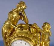 Vincenti Bronze Cupid & Lady Figural Clock