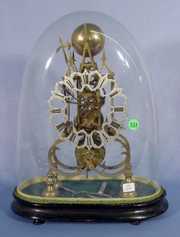 English Fusee Bell Striking Skeleton Clock