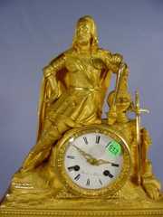 French Bronze Knight Clock w/Musical Base