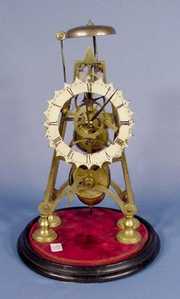 English Brass Fusee Skeleton Clock