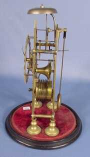 English Brass Fusee Skeleton Clock