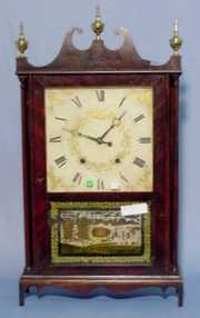 Samuel Terry Wooden Works Pillar & Scroll Clock
