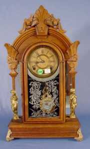 Ansonia Windsor Mirror Side Clock w/Figures
