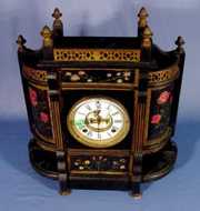 Ansonia Chippendale Decorated Wood Mantle Clock