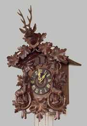 Black Forest Carved Cuckoo Clock W/ Deer