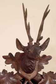 Black Forest Carved Cuckoo Clock W/ Deer