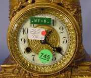 Waterbury Bronze and Marble Figural Mantel Clock