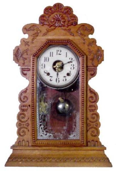 Oak Sessions Kitchen Clock w/Beaded Door