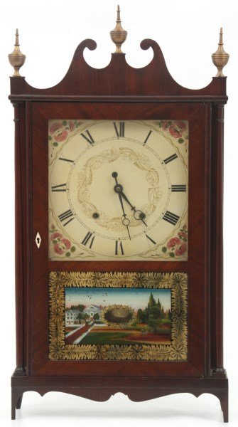 Samuel Terry Pillar & Scroll Mantle Clock