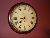 Wall clock signed Sewell, Liverpool