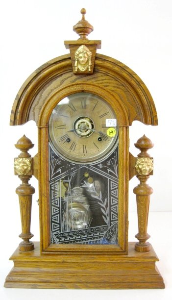 Ansonia King Oak Mantle Clock