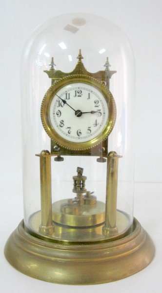 Rotary Pendulum Anniversary Clock Under Dome