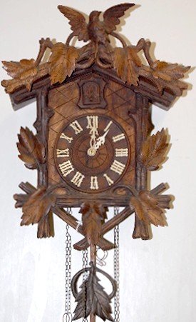 Black Forest Carved Bird Cuckoo Clock