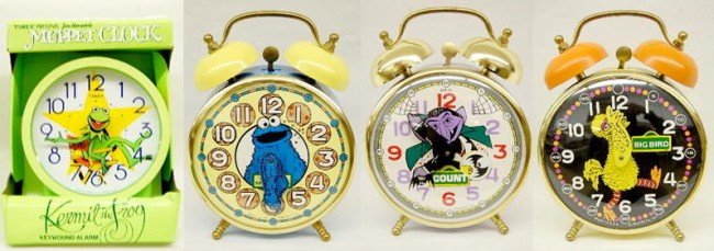 Group of 4 Sesame Street Character Alarm Clocks