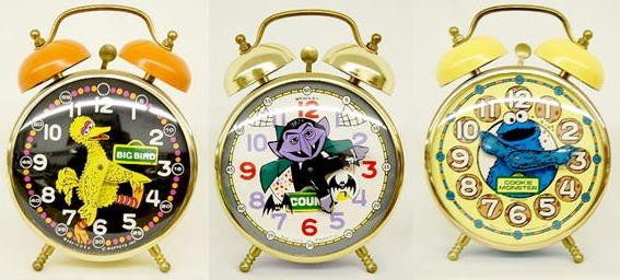 Group of 3 Bradley Sesame Street Alarm Clocks