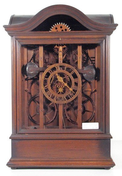 Triple Fusee Wood Geared Skeletonized Clock
