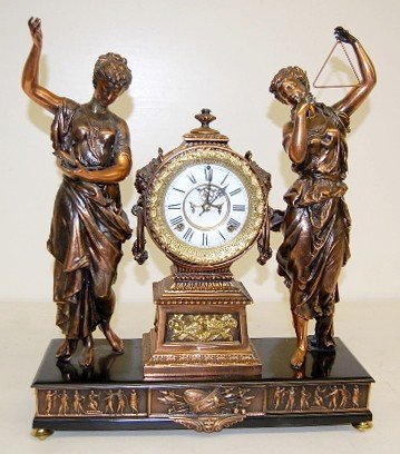 Ansonia “Muses” Double Statue Clock