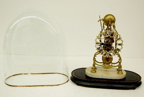 Antique Fusee Bell Striking Skeleton Clock