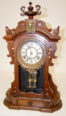 Antique Walnut Ansonia “Monarch” Parlor Clock