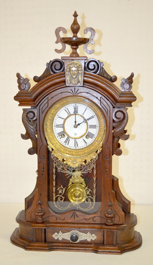 Antique Ansonia “Monarch” Parlor Clock, Walnut