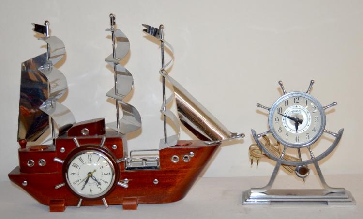 2 Vintage Nautical Theme Electric Clocks
