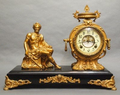 New Haven figural mantle clock