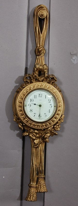 French Louis XVI style New Haven Gilt wood Clock