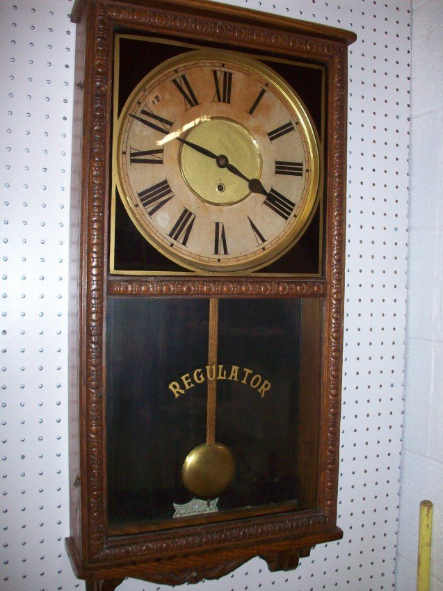 Waterbury Oak Wall Regulator Clock