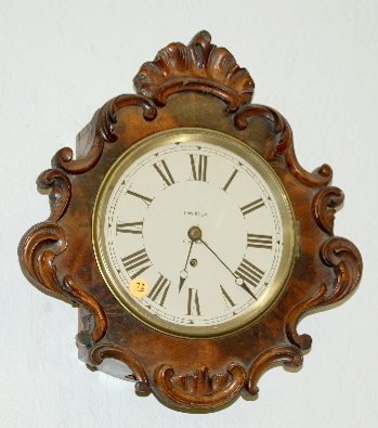 English Fusee Hanging Carved Gallery Clock