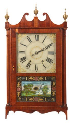 Hopkins & Alfred Pillar & Scroll Clock