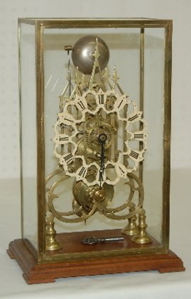 English Fusee Skeleton Clock w/ Dome