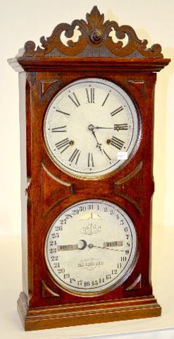 Ithaca Walnut No. 10 Farmers Calendar Clock