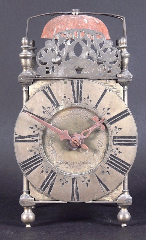 A 17TH CENTURY BRASS LANTERN CLOCK by THOMAS MIFES, in