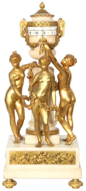 French Figural Three Graces Annular Clock