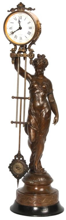French Figural Swing Clock