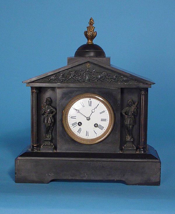 A.D. Mougin Marble Statuary Mantle Clock