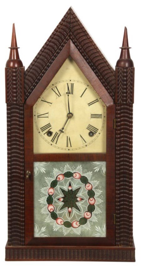 Forestville Mfg. Co. Ripple Front Steeple Clock
