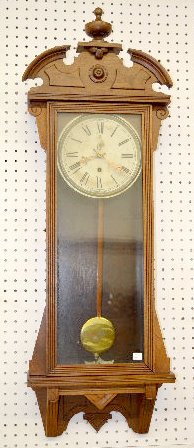 Waterbury “Carleton” Walnut Hanging Wall Clock