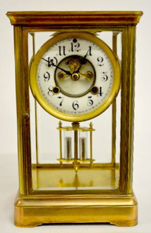 Waterbury “Ostend” Brass Crystal Regulator Clock