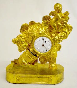 French Bronze Care-la-Bombe Clock