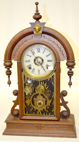 E. N. Welch “Parisian” Walnut Shelf Clock