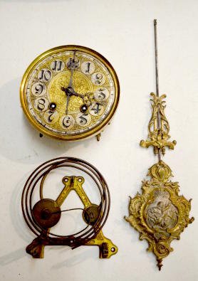 Lenzkirch Brass Clock, WORKS ONLY