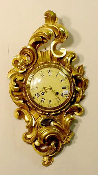 Westerstrand Rococo Gilt Wood Clock